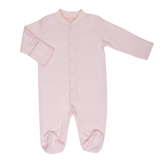 Macacão Longo Rosa em Algodão Pima Peruano