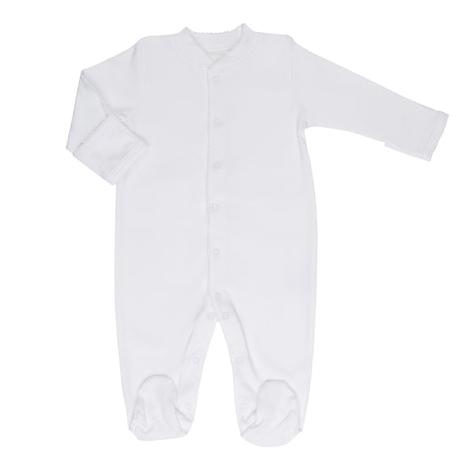 Macacão Longo Branco em  Algodão Pima Peruano