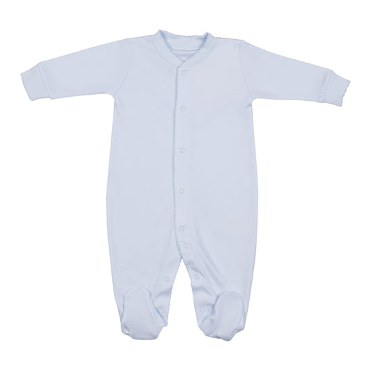 Macacão Longo Azul em  Algodão Pima Peruano