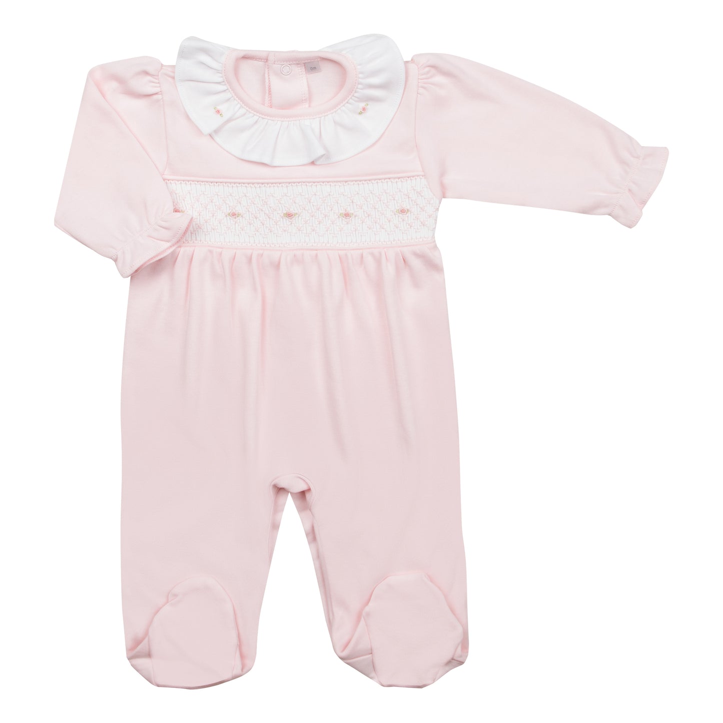 Macacão Longo Rosa Smock em Algodão Pima Peruano