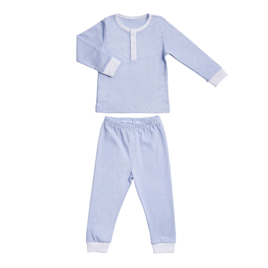 Pijama Longo Listrinhas em  Algodão Pima Peruano