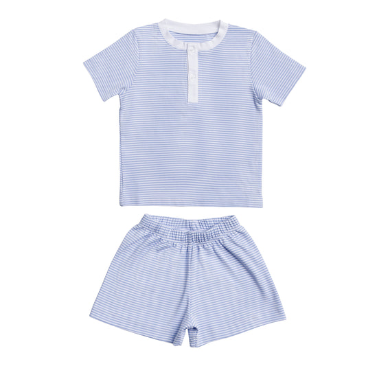 Pijama Curto Listrinhas em  Algodão Pima Peruano