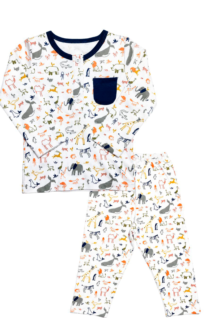 Pijama Longo Estampa Animal Planet em Algodão Pima Peruano