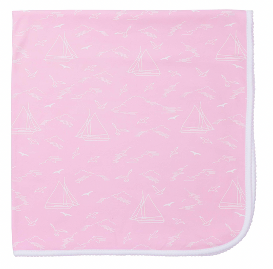 Manta Veleiro Rosa em Algodão Pima Peruano