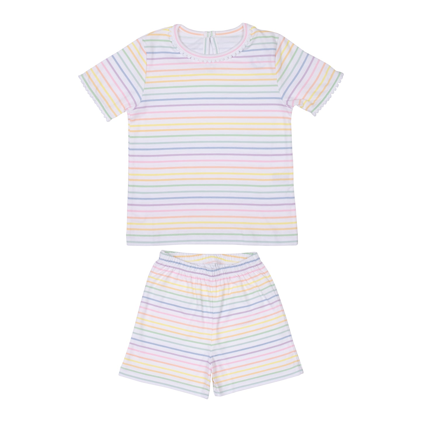 Pijama Curto Listras Rainbow