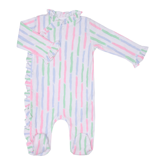 Macacão Longo Listrado Vertical Colors em  Algodão Pima
