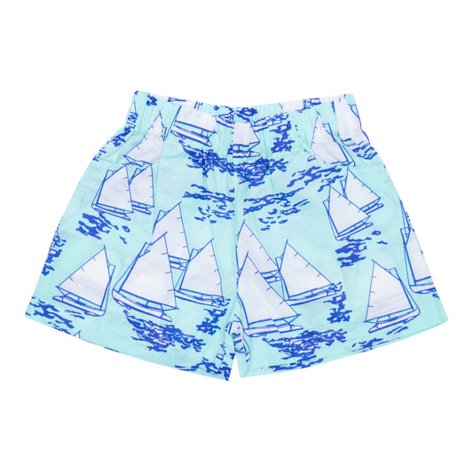 Short Estampa Veleiro Turquesa (Popeline)