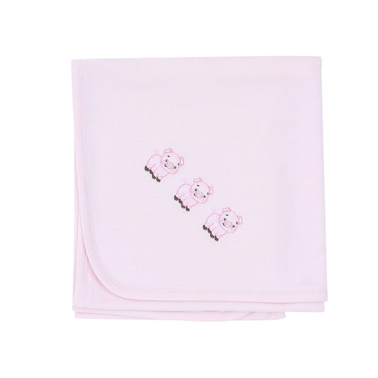 Manta Rosa Porquinho em  Algodão Pima Peruano