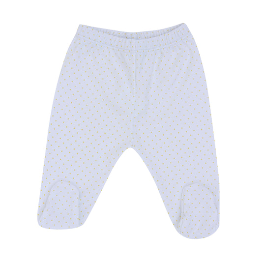 Culote Branco Com Bolinha  Amarela em  Algodão Pima Peruano