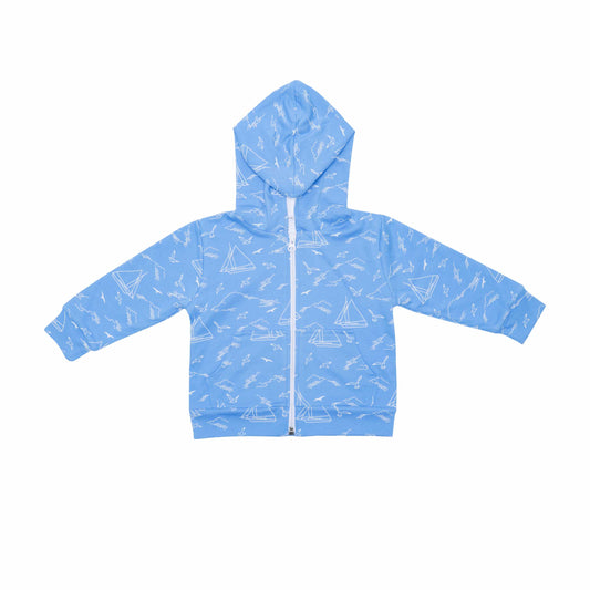 Casaco Veleiro Azul em Algodão Pima Peruano