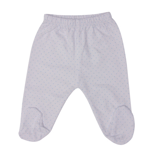 Culote branco com Bolinha Azul em Algodão Pima Peruano