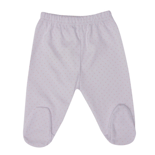 Culote Branco com Bolinha rosa em Algodão Pima Peruano