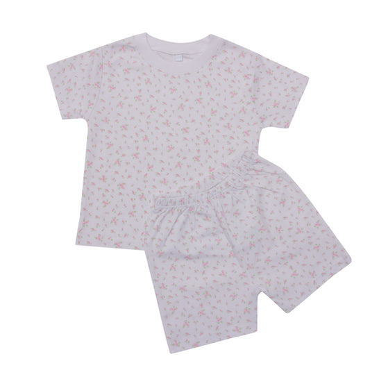 Pijama Estampa Flowers Curto em  Algodão Pima Peruano