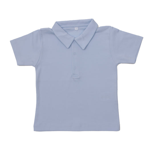 Camisa Polo Azul Claro em  Algodão Pima Peruano