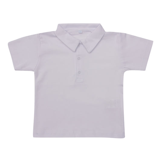 Camisa Polo Branca em  Algodão Pima Peruano