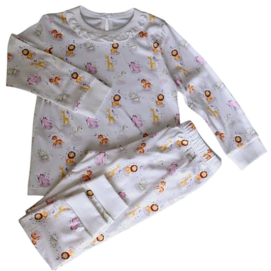 Pijama Longo Estampa Rinoceronte Rosa