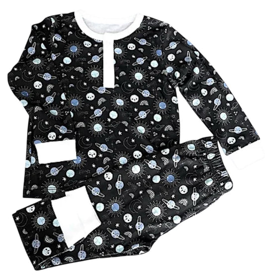 Pijama Longo Estampa Astros em Algodão Pima