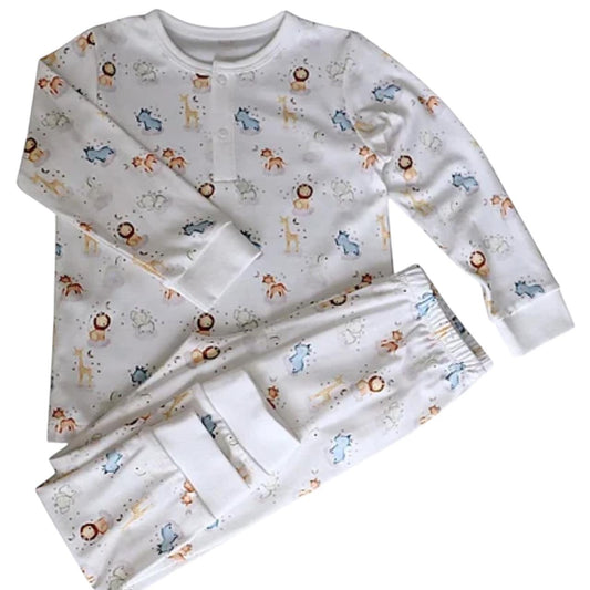 Pijama Longo Estampa Rinoceronte em Algodão Pima Peruano