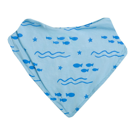 Babador Bandana Estampa Peixinho Azul