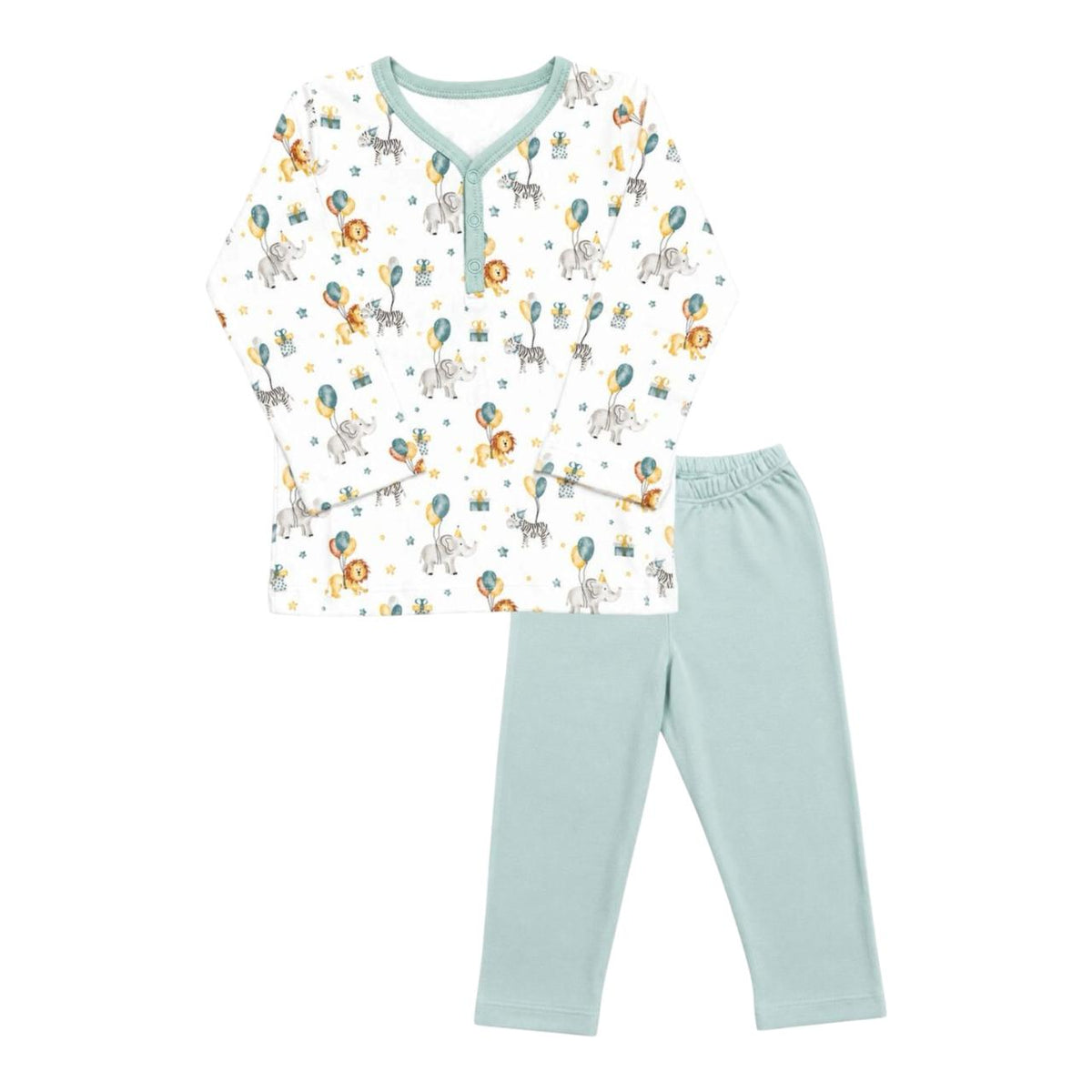 Pijama Longo Estampa Party Animal em Algodão Pima Peruano