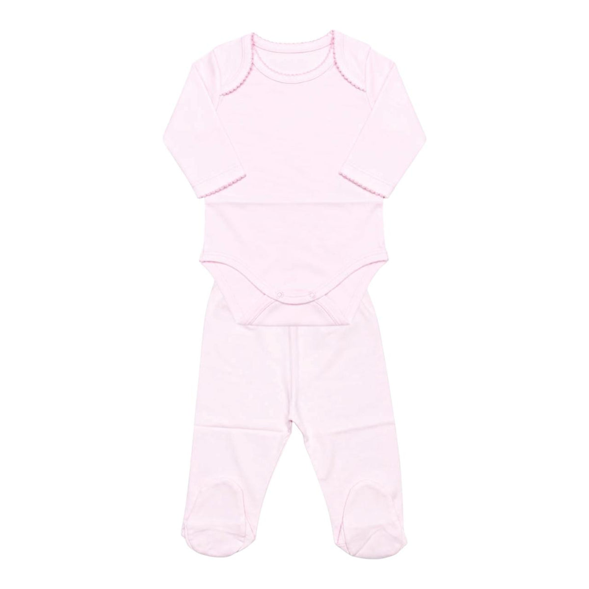Conjunto Body Picueta Manga Longa & Culote Rosa em Algodão Pima Peruano