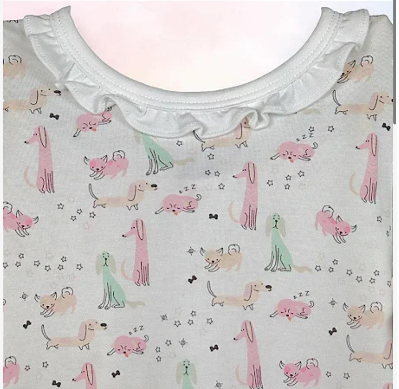 Pijama Longo Cachorrinhos (menina) em Algodão Pima Peruano
