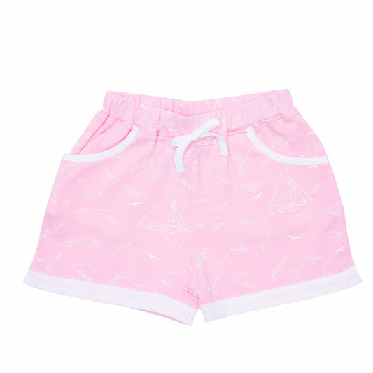 Short Veleiro Rosa em Algodão Pima Peruano