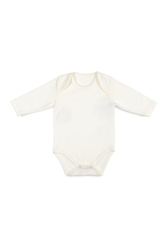 Body Manga Longa Creme em  Algodão Pima Peruano