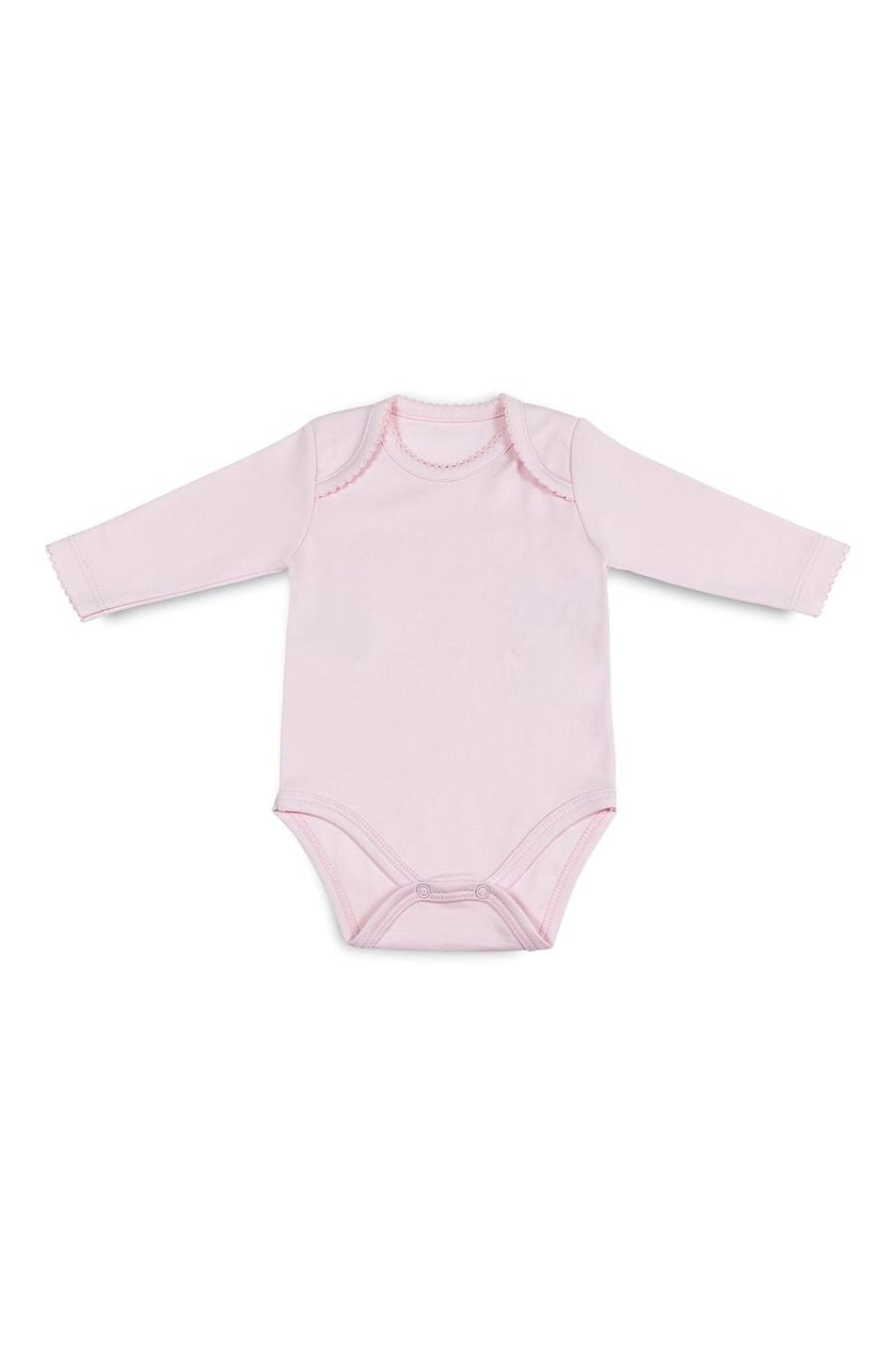 Body Manga Longa Rosa em  Algodão Pima Peruano