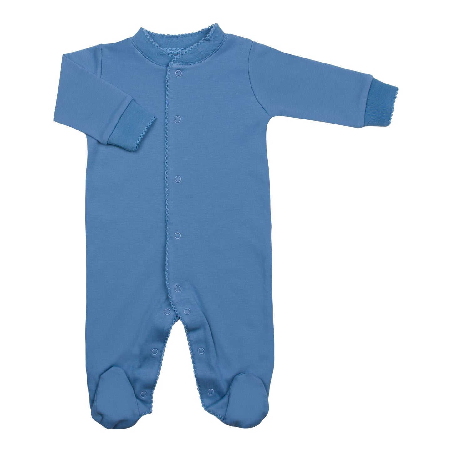 Macacão Manga Longa Azul Noite em Algodão Pima Peruano