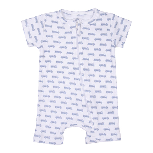 Macacão Curto Estampa Caminhãozinho