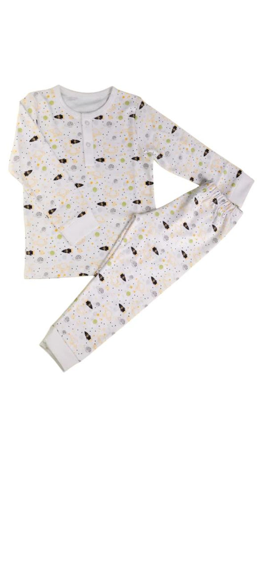 Pijama Longo Foguetes (amarelo)