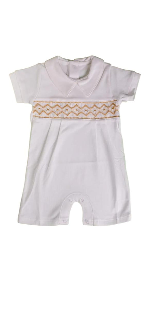 Macacão curto Branco Smock Brown