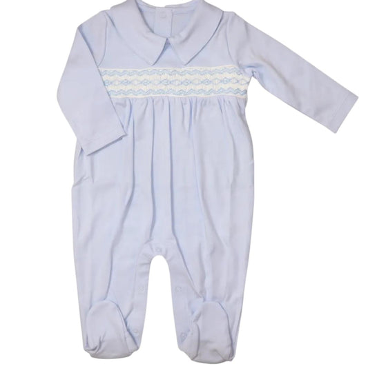 Macacão Longo Celeste Smock Losango