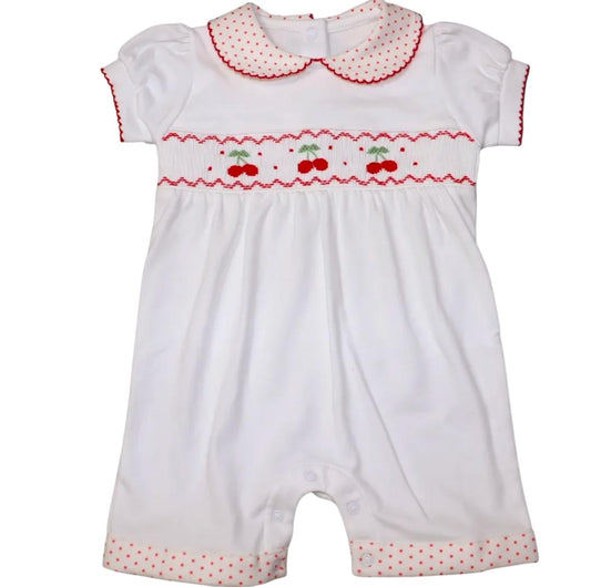 Macacão Curto Smock Cherry