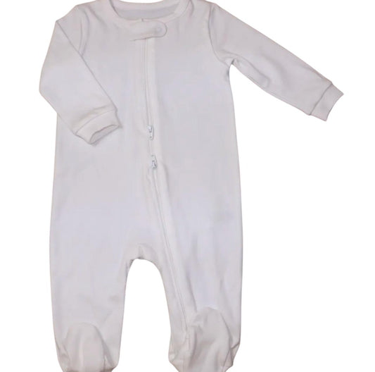 Macacão Longo Branco Ziper Duplo