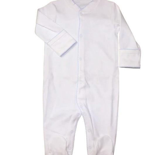 Macacão Longo Branco Picueta Azul