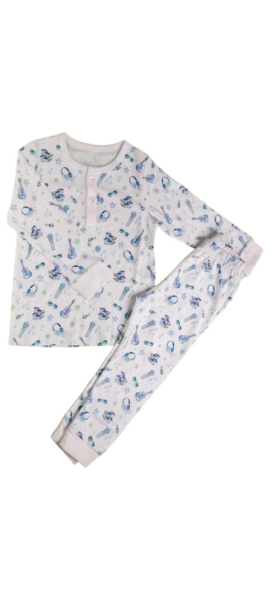 Pijama Longo Rockstar Azul