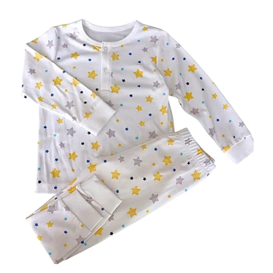 Pijama Longo Estrelinhas em Algodão Pima Peruano (menino)