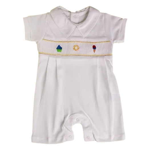 Macacão Curto Smock Cupcake (menino)