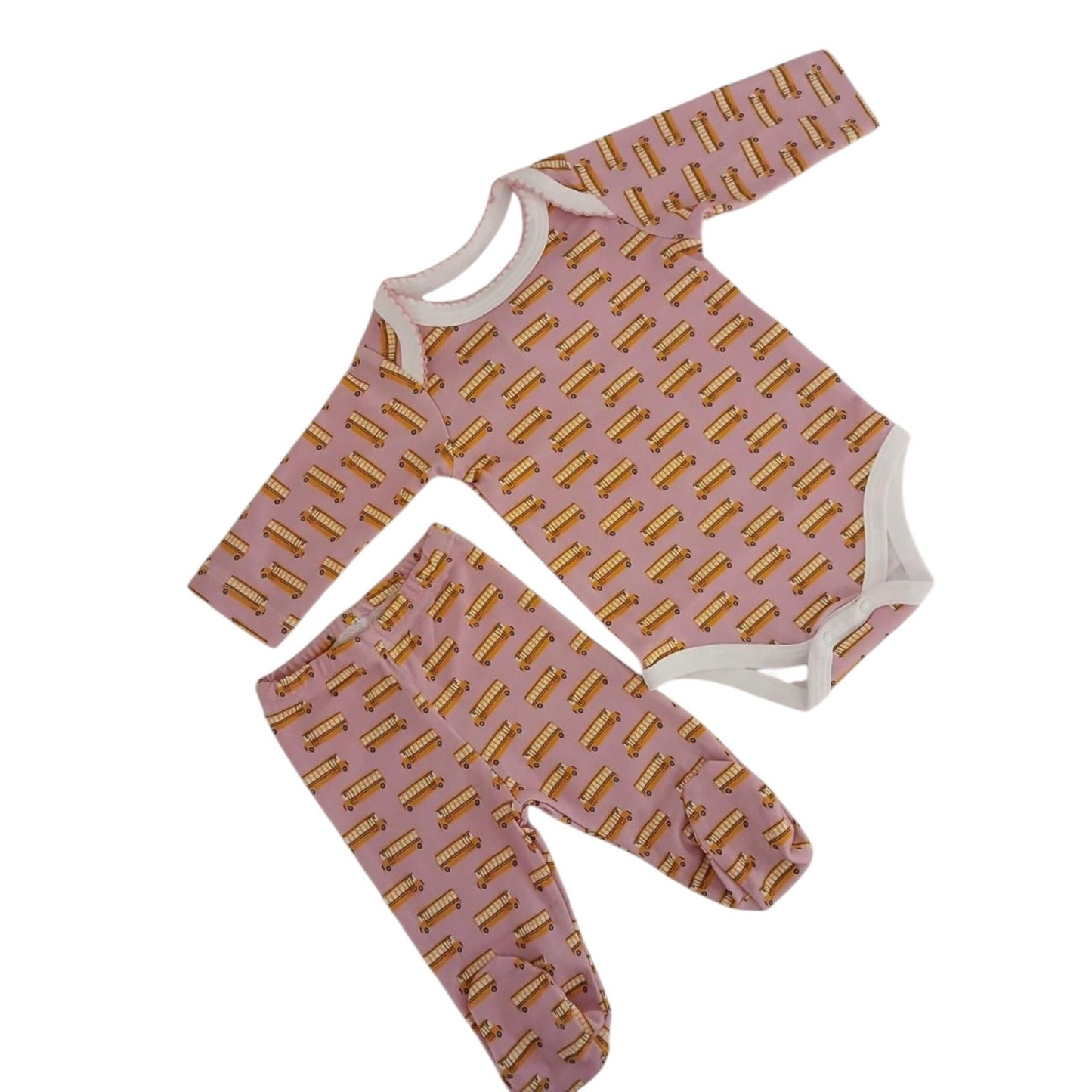 Conjunto Body e culote Estampa Escolar em Algodão Pima Peruano (menina)