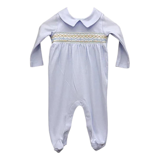 Macacão Longo Celeste Smock Losango Colorido