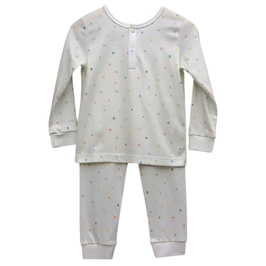 Pijama Longo Letras Coloridas em Algodão Pima Peruano
