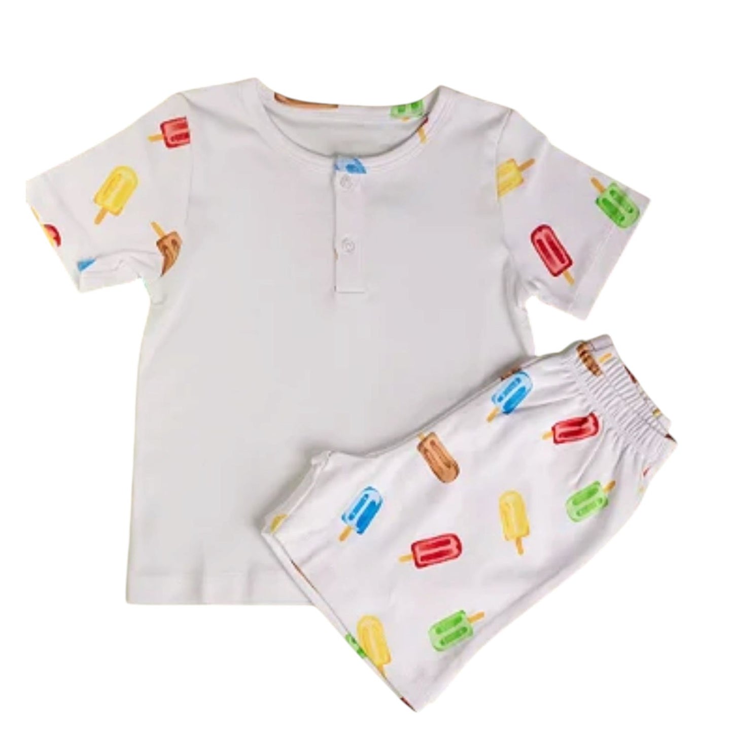 Pijama Curto Picolé Colorido em Algodão Pima Peruano