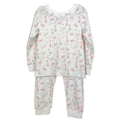Pijama Longo Cachorrinhos (menina) em Algodão Pima Peruano
