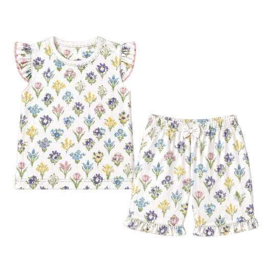 Pijama Curto Jardim Secreto em Algodão Pima Peruano - PRÉ VENDA