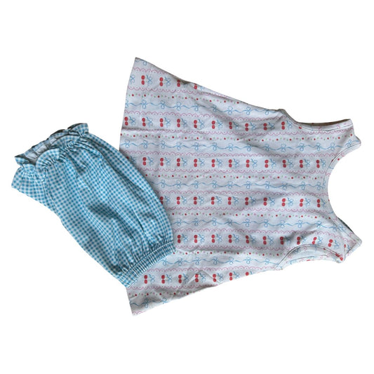 Pijama Curto Cherry e Short Xadrez em Algodão Pima Peruano