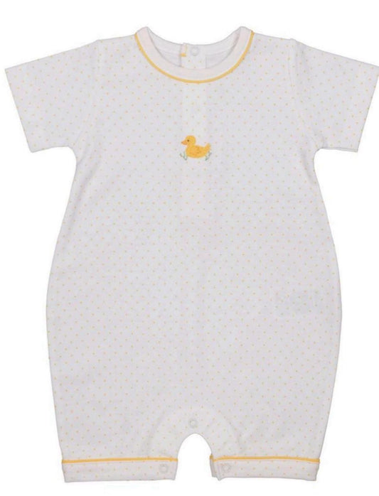 Macacão Curto Baby Ducky em Algodão Pima Peruano