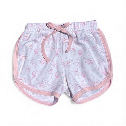 Pijama Curto Coração de balões rosa em Algodão Pima Peruano