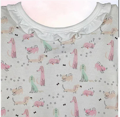 Pijama Longo Cachorrinhos (menina) em Algodão Pima Peruano